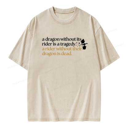 Pagewings A Dragon Without Its Rider Unisex Washed T-shirt