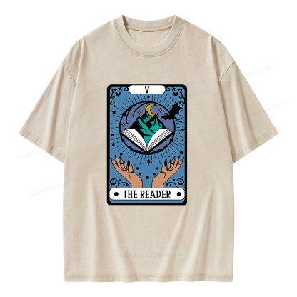 Pagewings The Reader Unisex Washed T-shirt