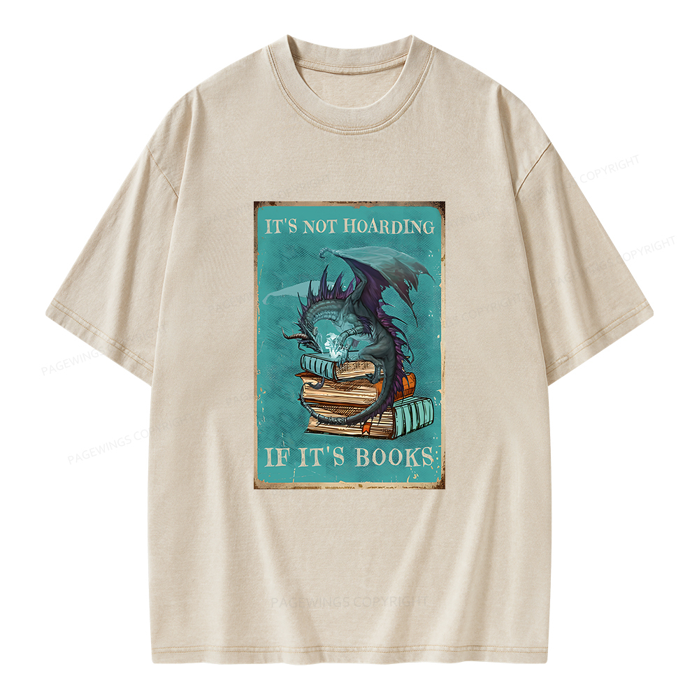Pagewings It's Not Hoarding If It's Books Unisex Washed T-shirt