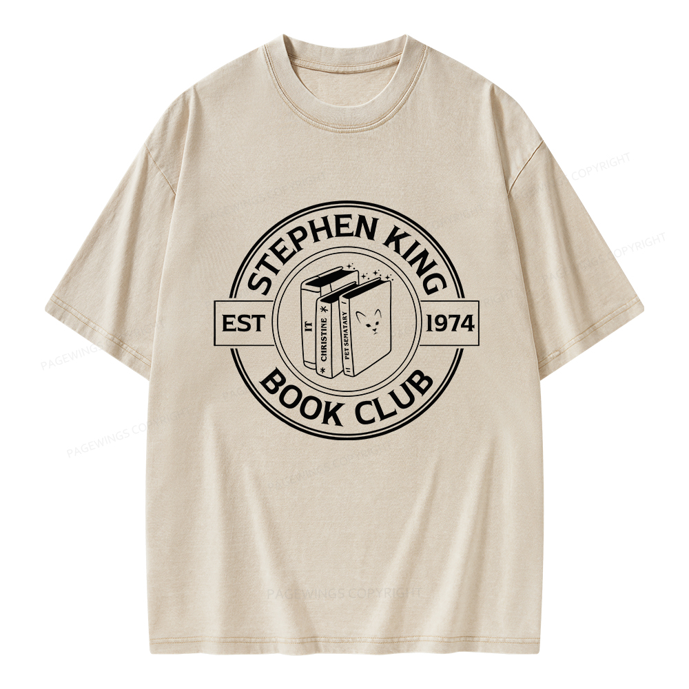 Pagewings Stephen King Book Club Unisex Washed T-shirt