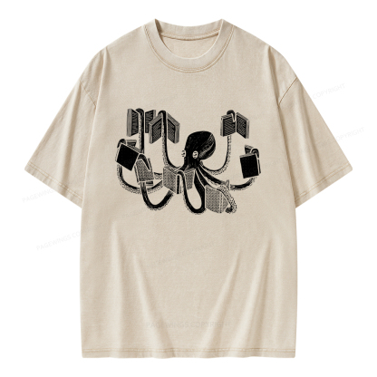 Pagewings Armed With Knowledge Unisex Washed T-shirt