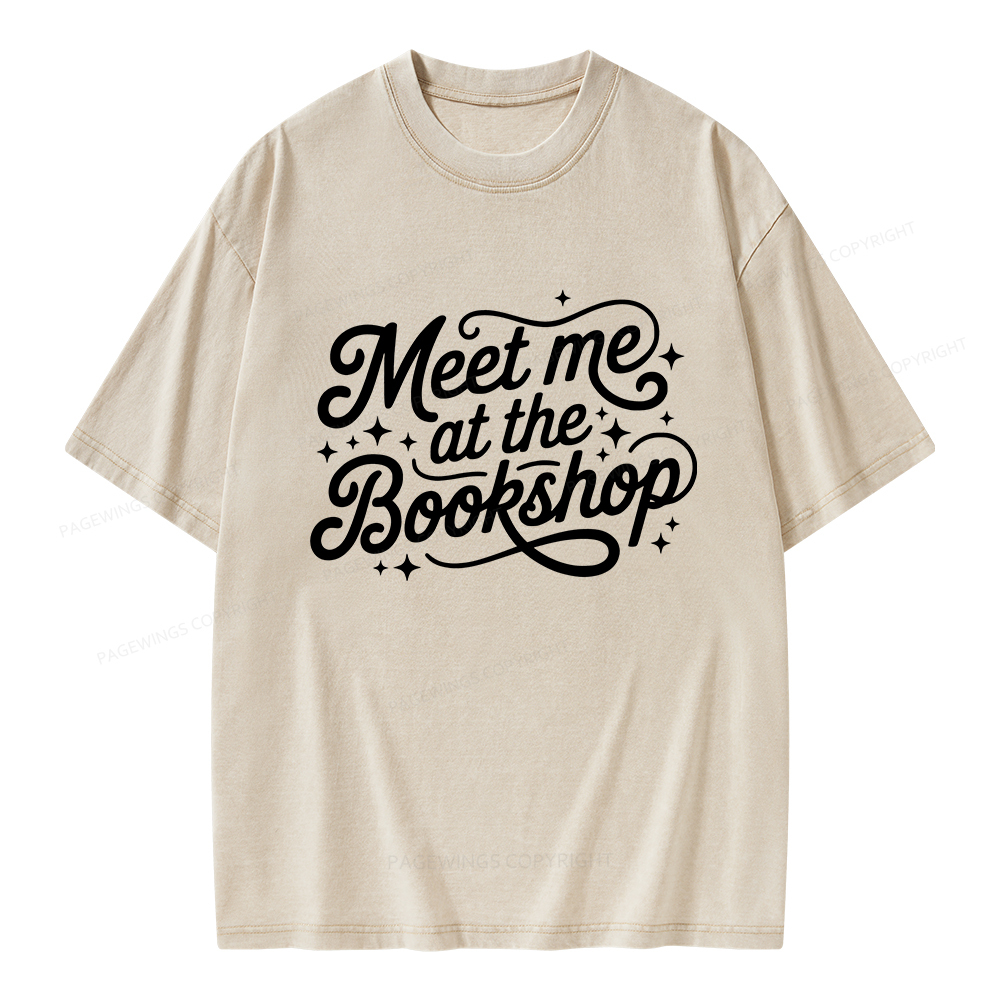 Pagewings Meet Me At The Bookshop Unisex Washed T-shirt
