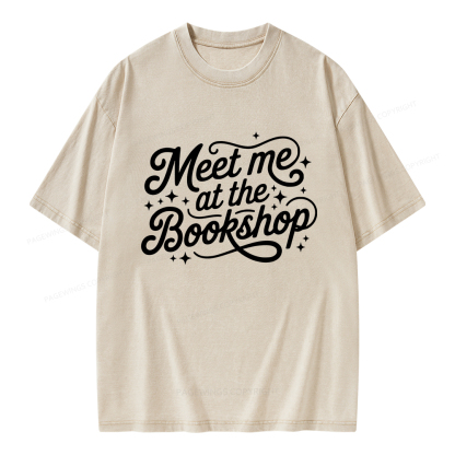Pagewings Meet Me At The Bookshop Unisex Washed T-shirt