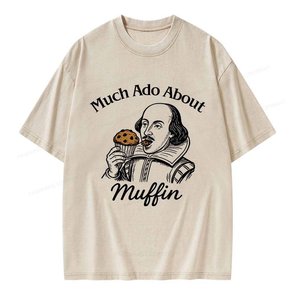 Pagewings Much Ado About Muffin Unisex Washed T-shirt