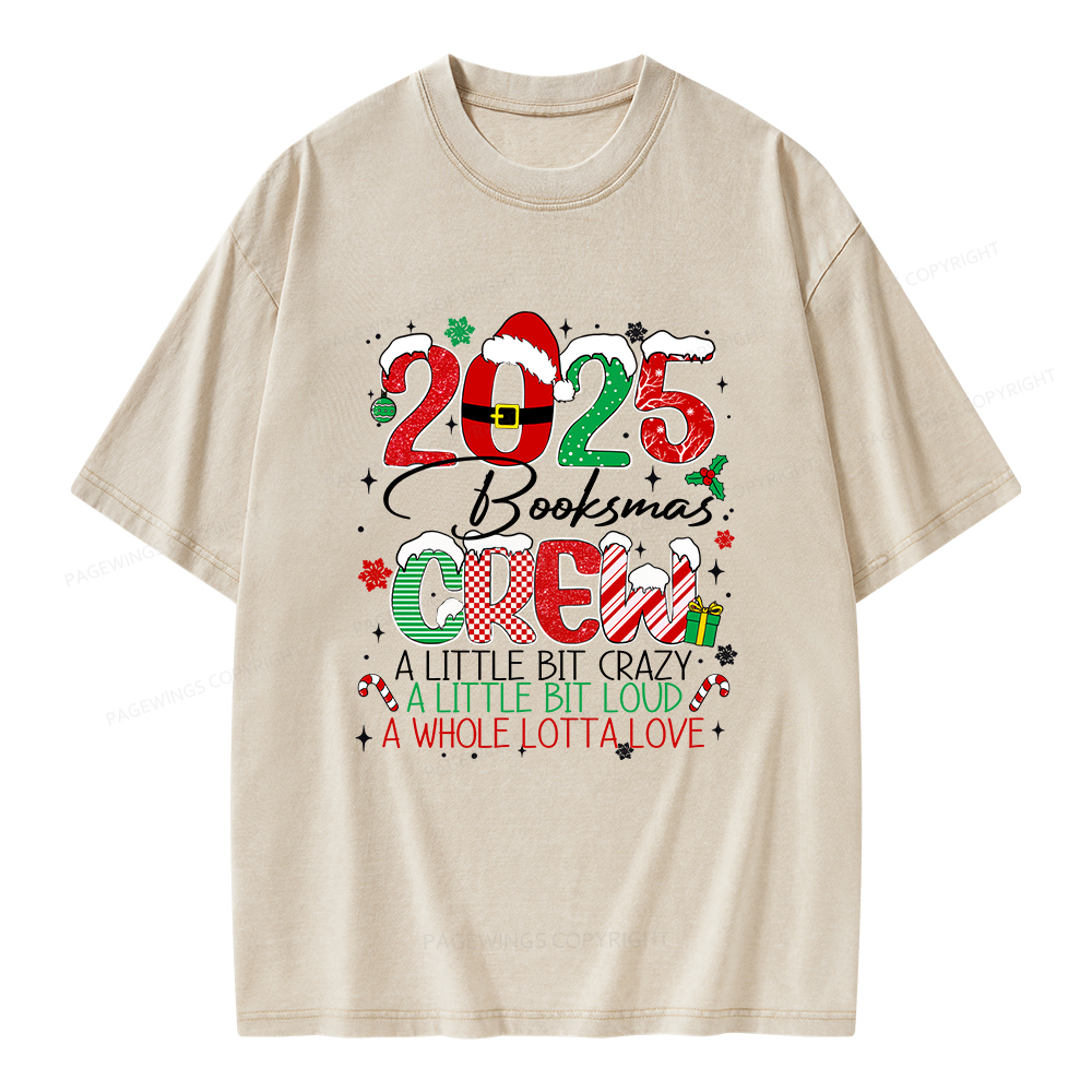 Pagewings Booksmas Crew Unisex Washed T-shirt