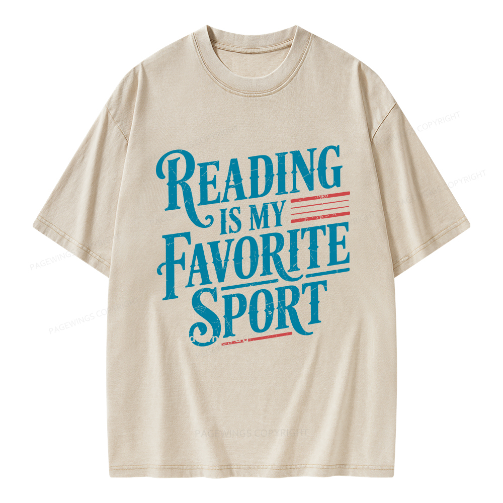 Pagewings Reading is My Favorite Sport Unisex Washed T-shirt