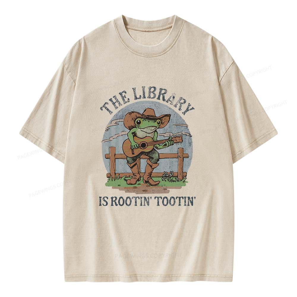 Pagewings The Library is Rootin’ Tootin Unisex Washed T-shirt