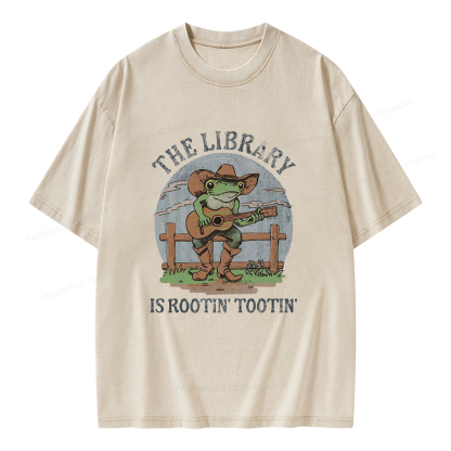 Pagewings The Library is Rootin’ Tootin Unisex Washed T-shirt