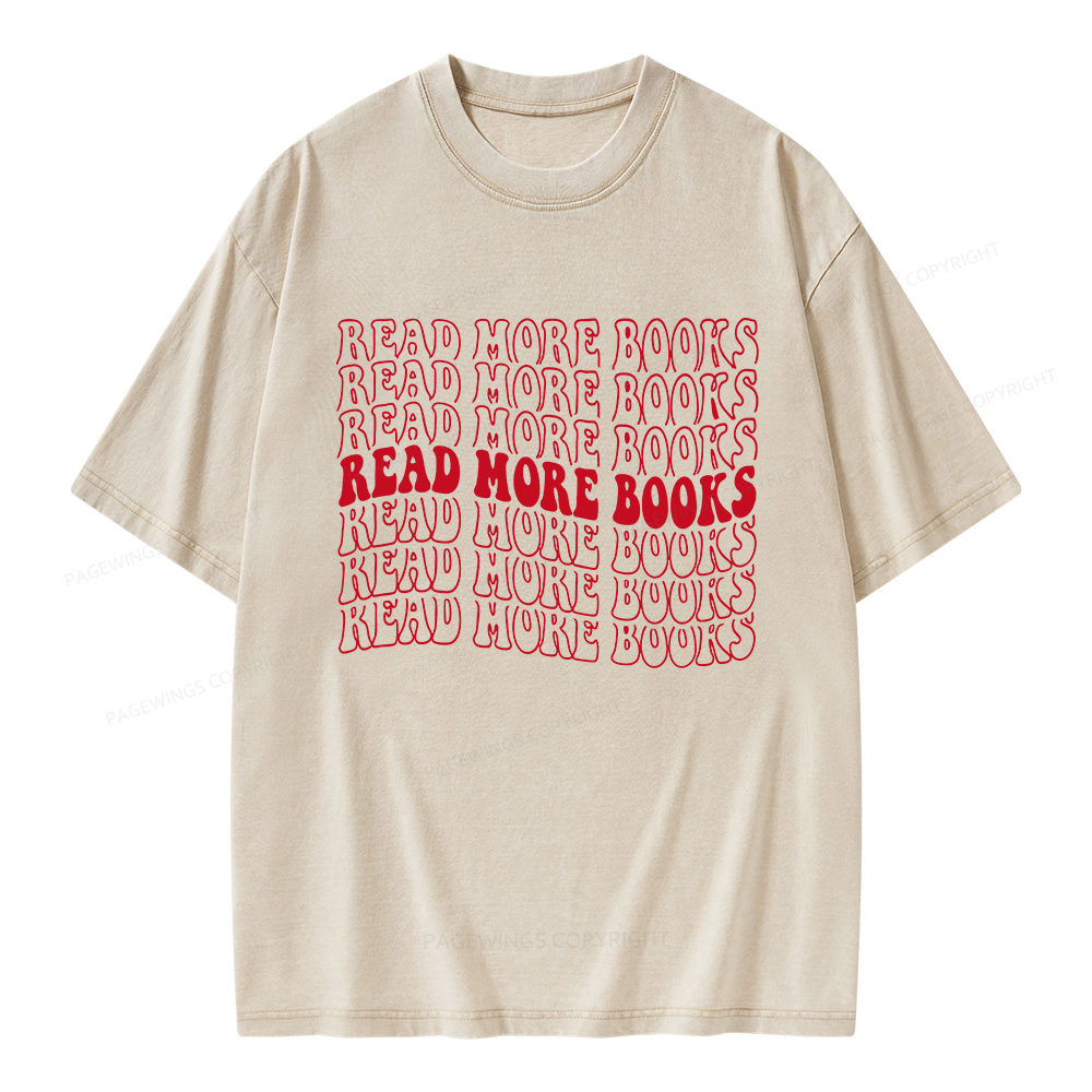 Pagewings  Read More Books Unisex Washed T-shirt
