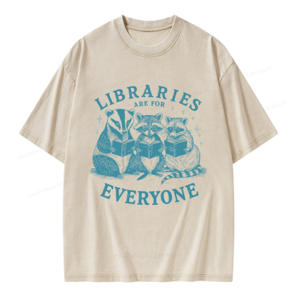 Pagewings Libraries Are For Everyone Unisex Washed T-shirt