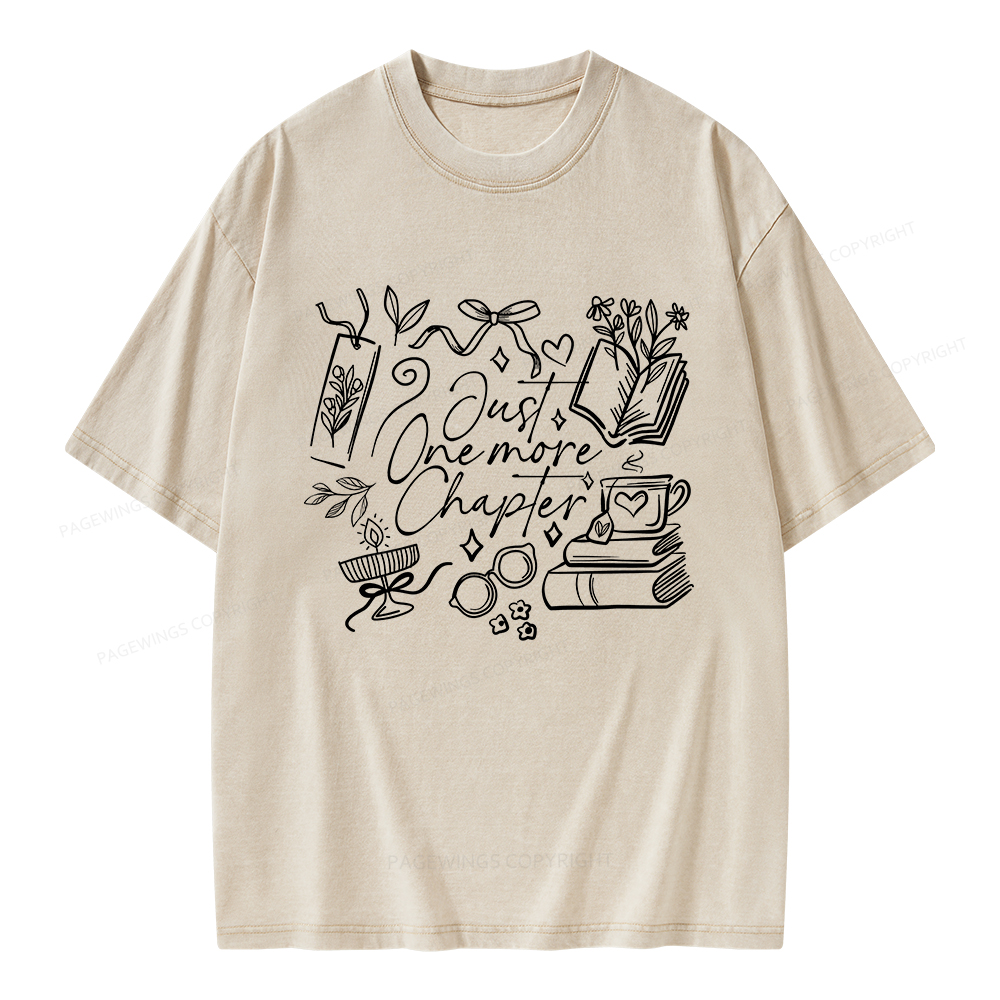 Pagewings Just one more chapter Unisex Washed T-shirt