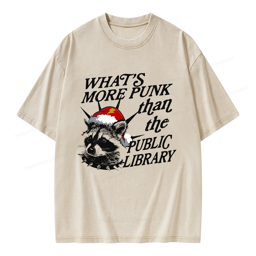 Pagewings What’s More Punk Than The Public Library Unisex Washed T-shirt
