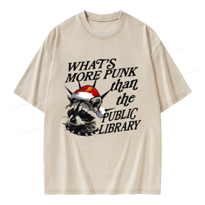 Pagewings What’s More Punk Than The Public Library Unisex Washed T-shirt
