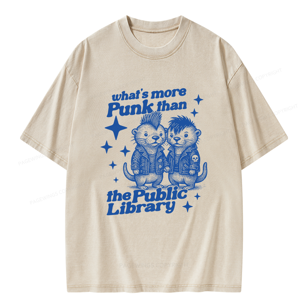 Pagewings What’s More Punk Than The Public Library Unisex Washed T-shirt