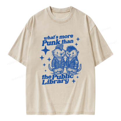 Pagewings What’s More Punk Than The Public Library Unisex Washed T-shirt