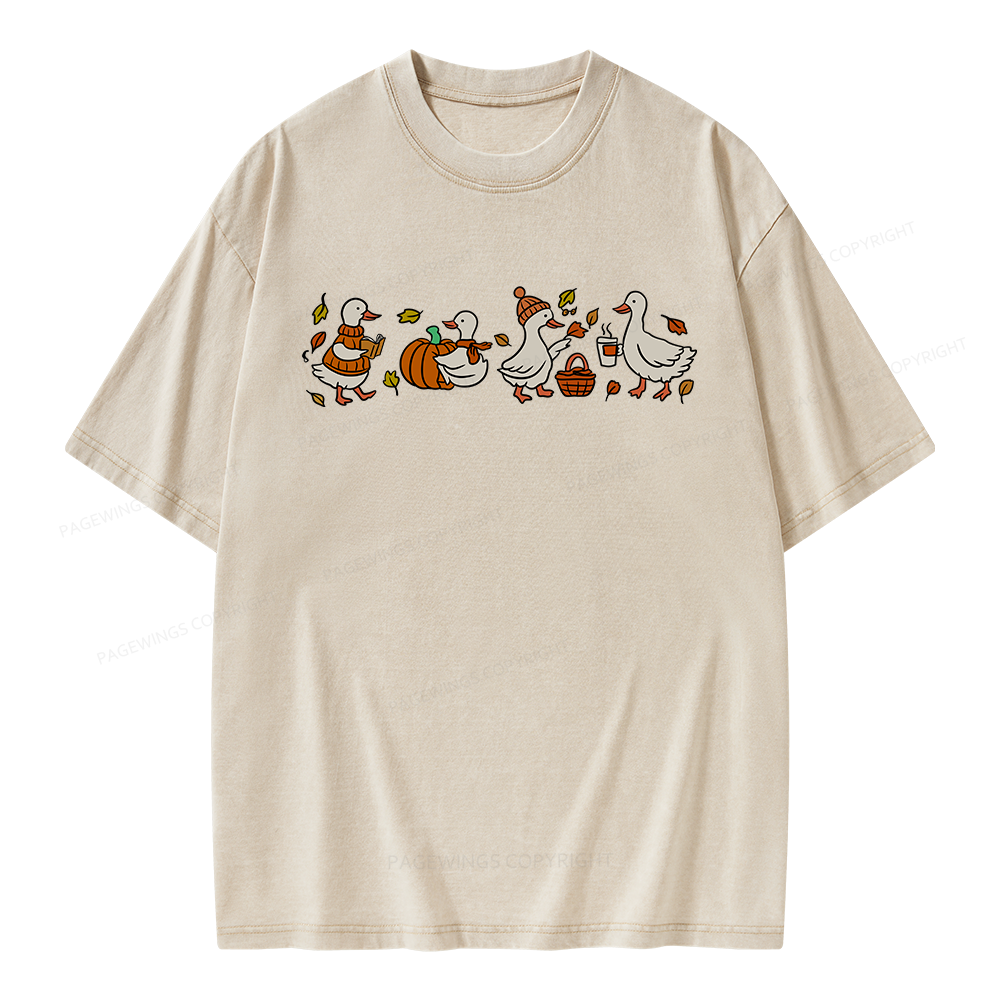 Pagewings Cozy Fall Thanksgiving Unisex Washed T-shirt