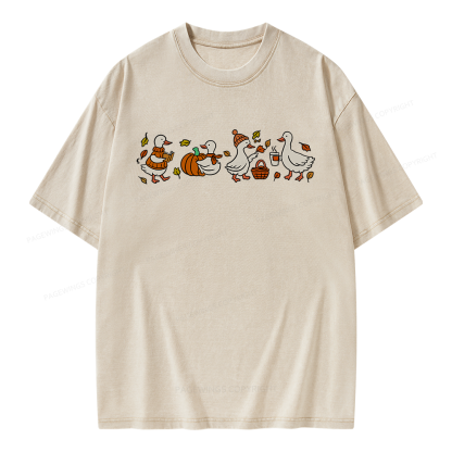 Pagewings Cozy Fall Thanksgiving Unisex Washed T-shirt