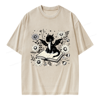 Pagewings Bookworm Dragon Unisex Washed T-shirt