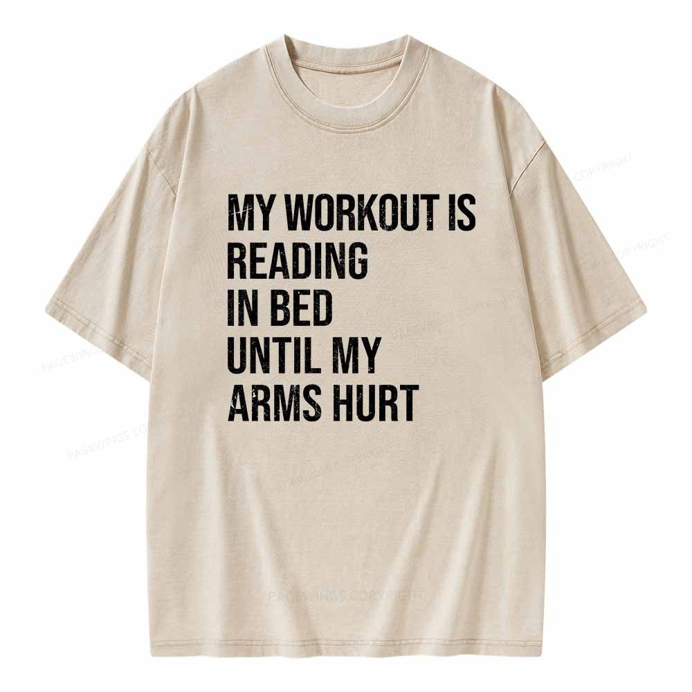 Pagewings My Workout Reading Unisex Washed T-shirt