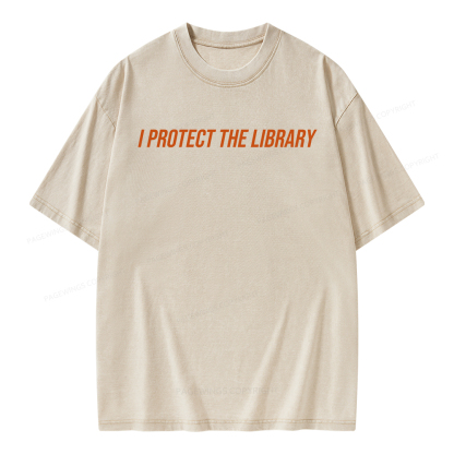 Pagewings I Protect The Library Unisex Washed T-shirt