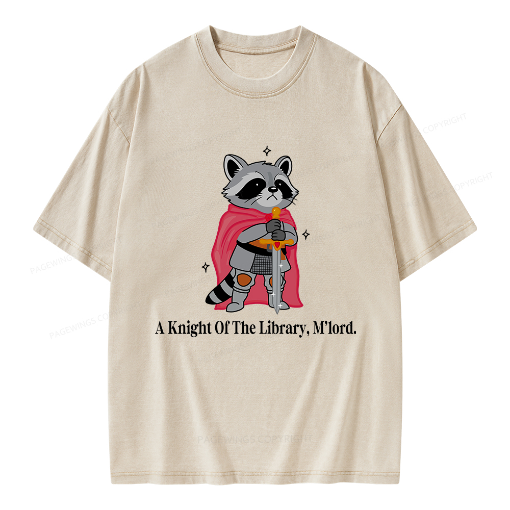 Pagewings A Knight Of The Library M’lord Unisex Washed T-shirt