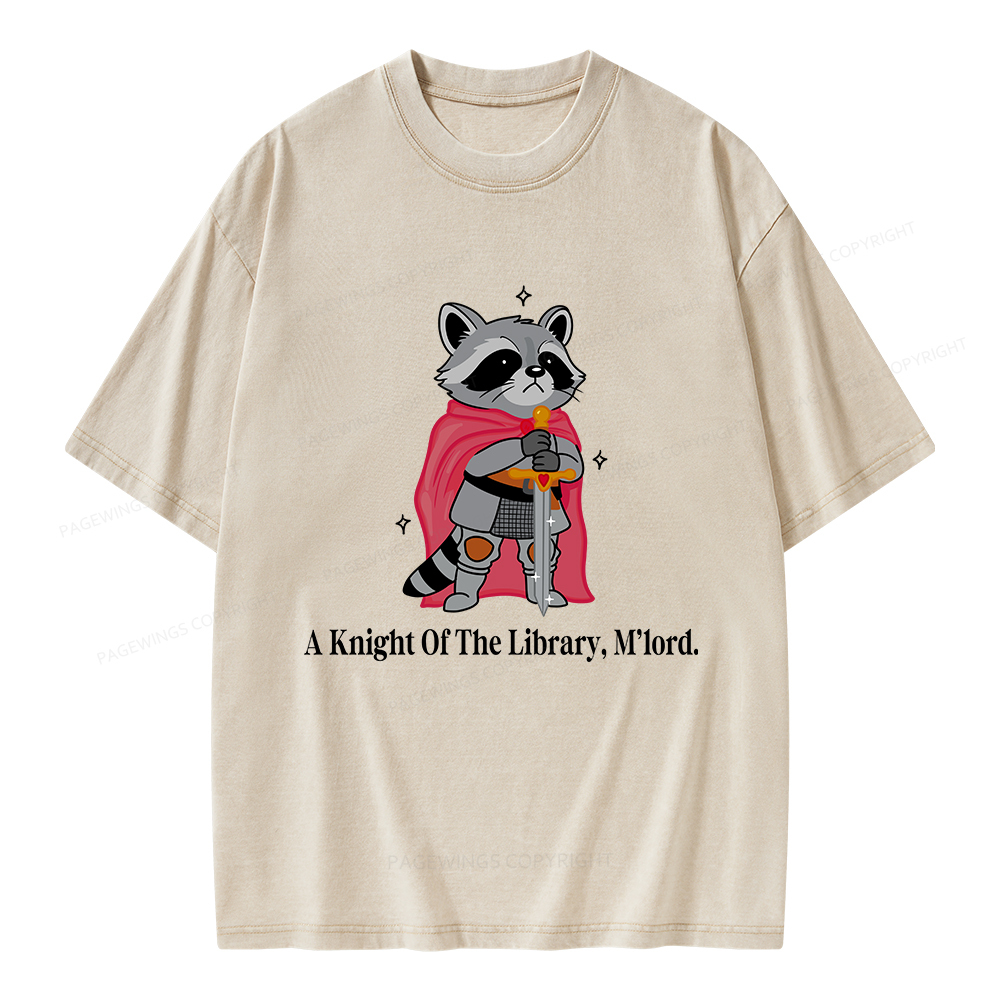 Pagewings A Knight Of The Library M’lord Unisex Washed T-shirt