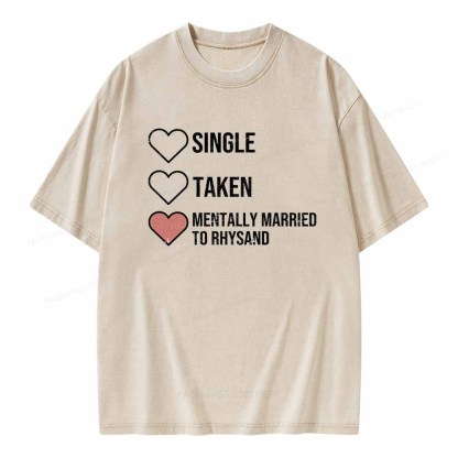 Pagewings Mentally Married To Rhysand  Unisex Washed T-shirt