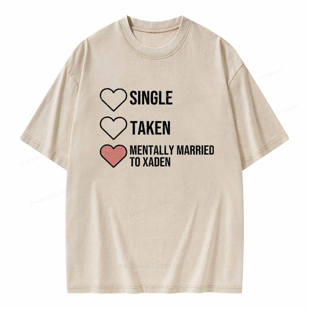 Pagewings Mentally Married To Xaden  Unisex Washed T-shirt