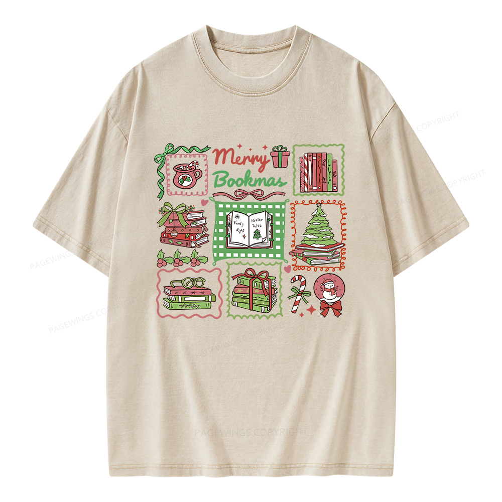 Pagewings Christmas Book Unisex Washed T-shirt