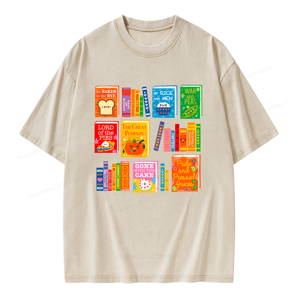 Pagewings Punny Books Unisex Washed T-shirt