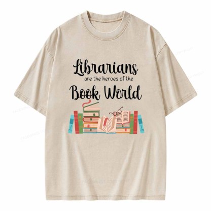 Pagewings Librarians Are The Heros Of The Book World Unisex Washed T-shirt