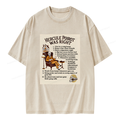 Pagewings Hercule Poirot was Right Unisex Washed T-shirt
