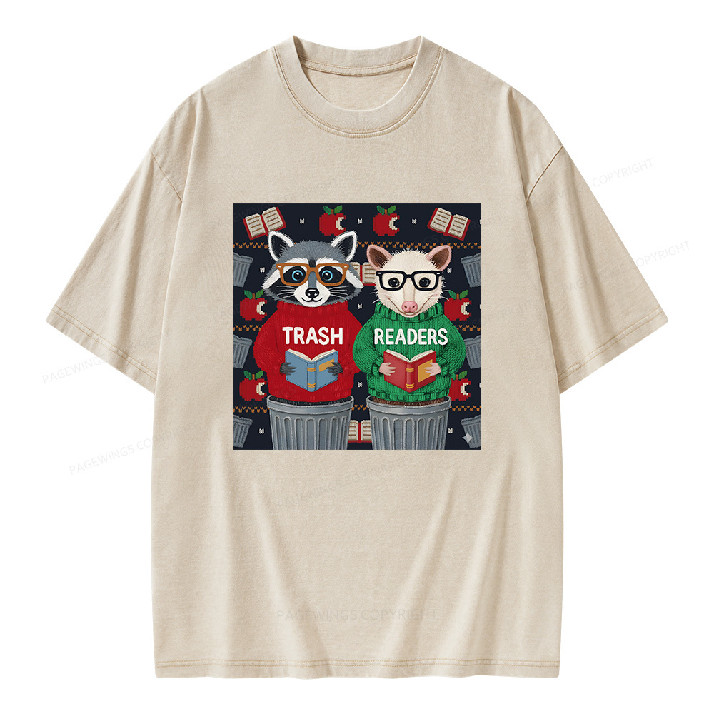 Pagewings Funny Book Lover Unisex Washed T-shirt