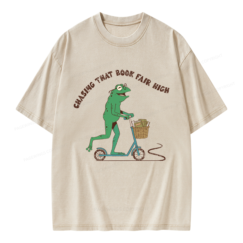 Pagewings Chasing That Book Fair High Unisex Washed T-shirt