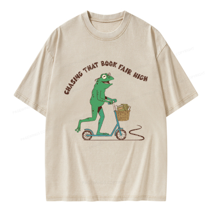 Pagewings Chasing That Book Fair High Unisex Washed T-shirt