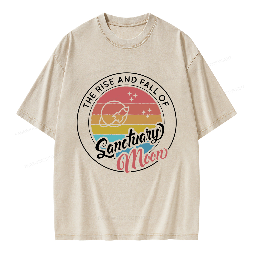 Pagewings The Rise and Fall of Sanctuary Moon Unisex Washed T-shirt
