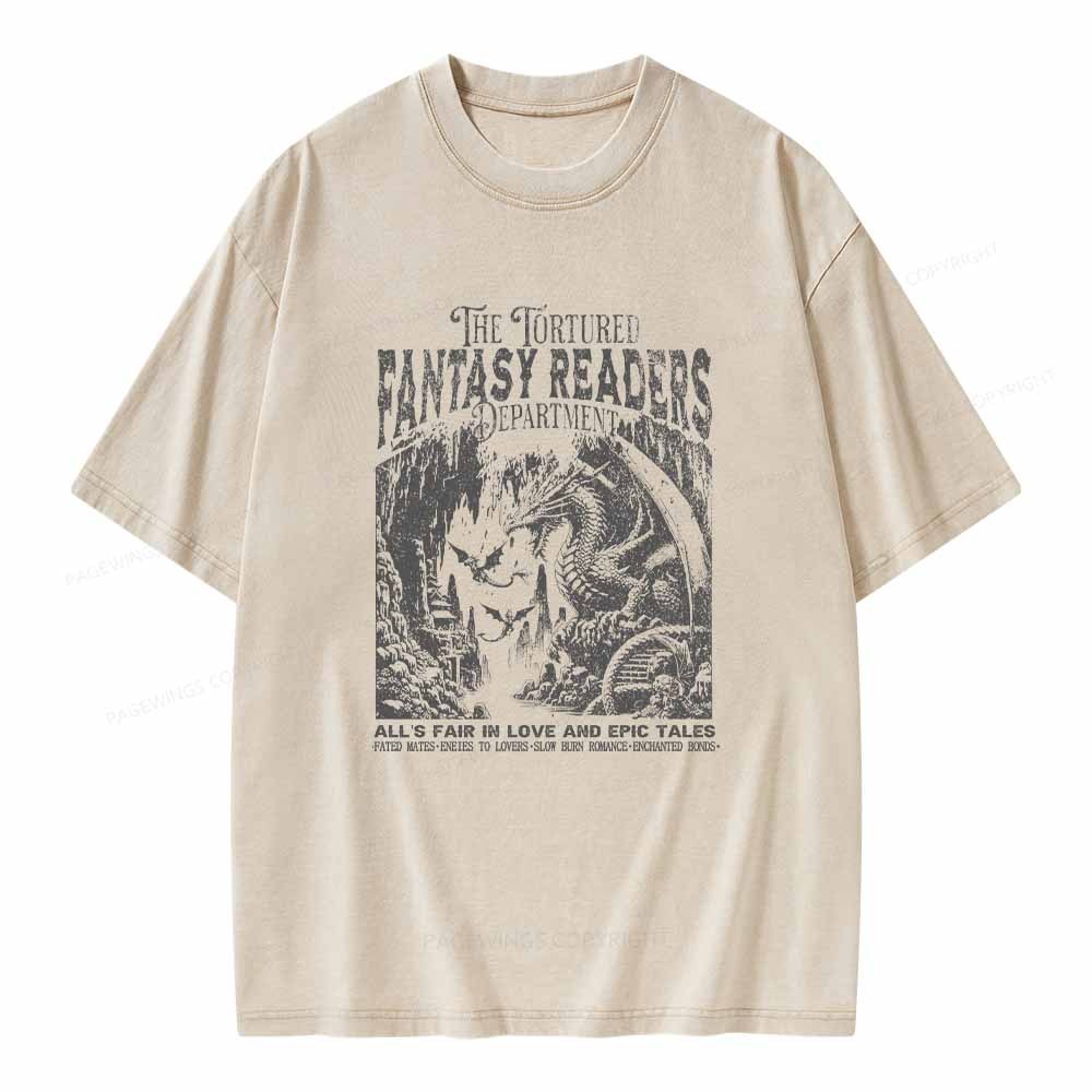 Pagewings Fantasy Reader Shirt Unisex Washed T-shirt