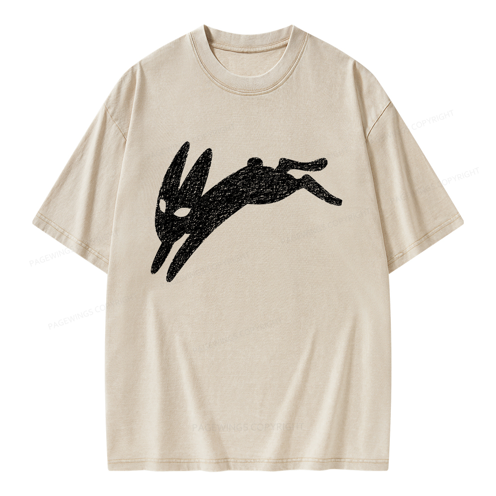 Pagewings Death Bunny Unisex Washed T-shirt