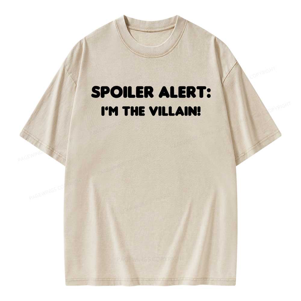 Pagewings Spoiler Alert: I'm The Villain Unisex Washed T-shirt