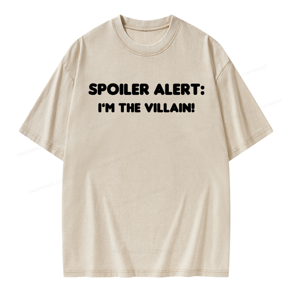 Pagewings Spoiler Alert: I'm The Villain Unisex Washed T-shirt