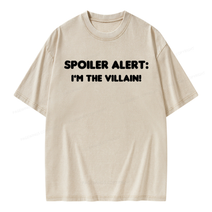 Pagewings Spoiler Alert: I'm The Villain Unisex Washed T-shirt