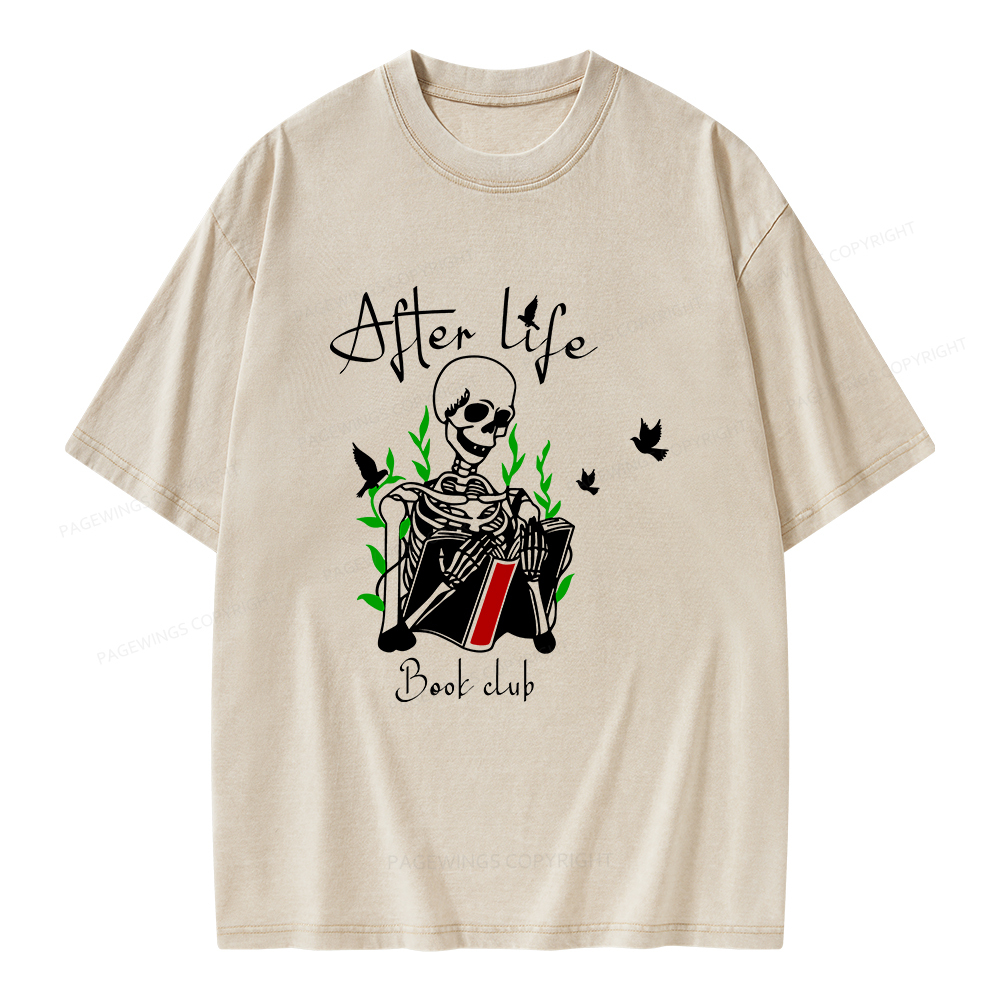 Pagewings Afterlife Book Club Unisex Washed T-shirt