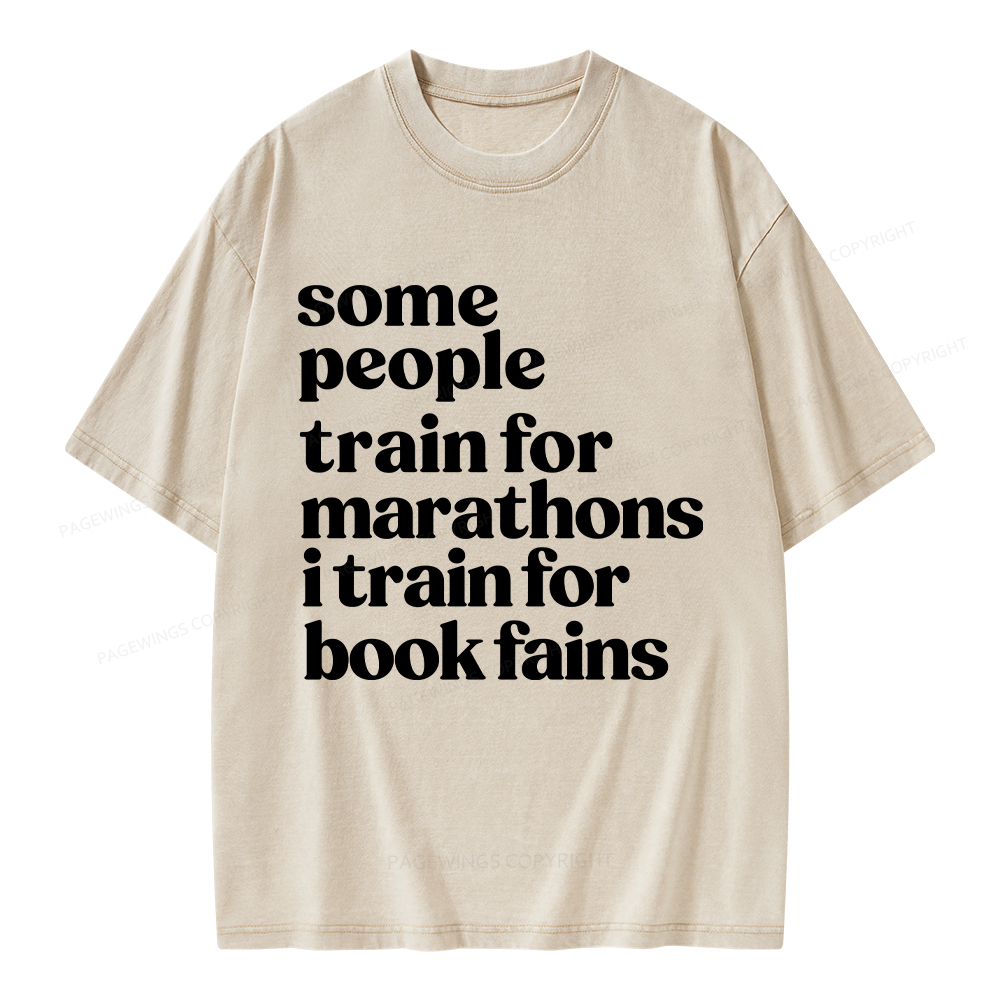 Pagewings I Train For Book Fairs Unisex Washed T-shirt