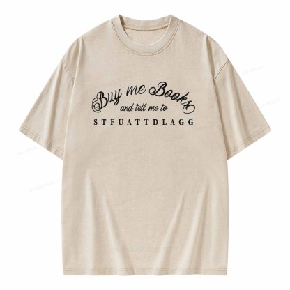 Pagewings Buy Me Books Shirt Unisex Washed T-shirt