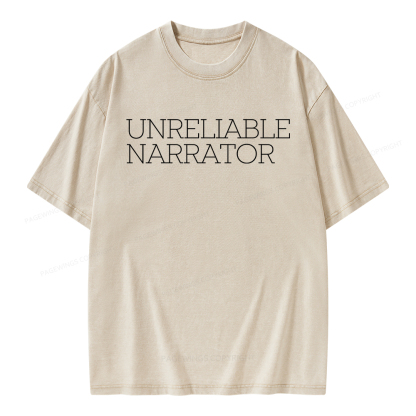 Pagewings Unreliable Narrator Unisex Washed T-shirt