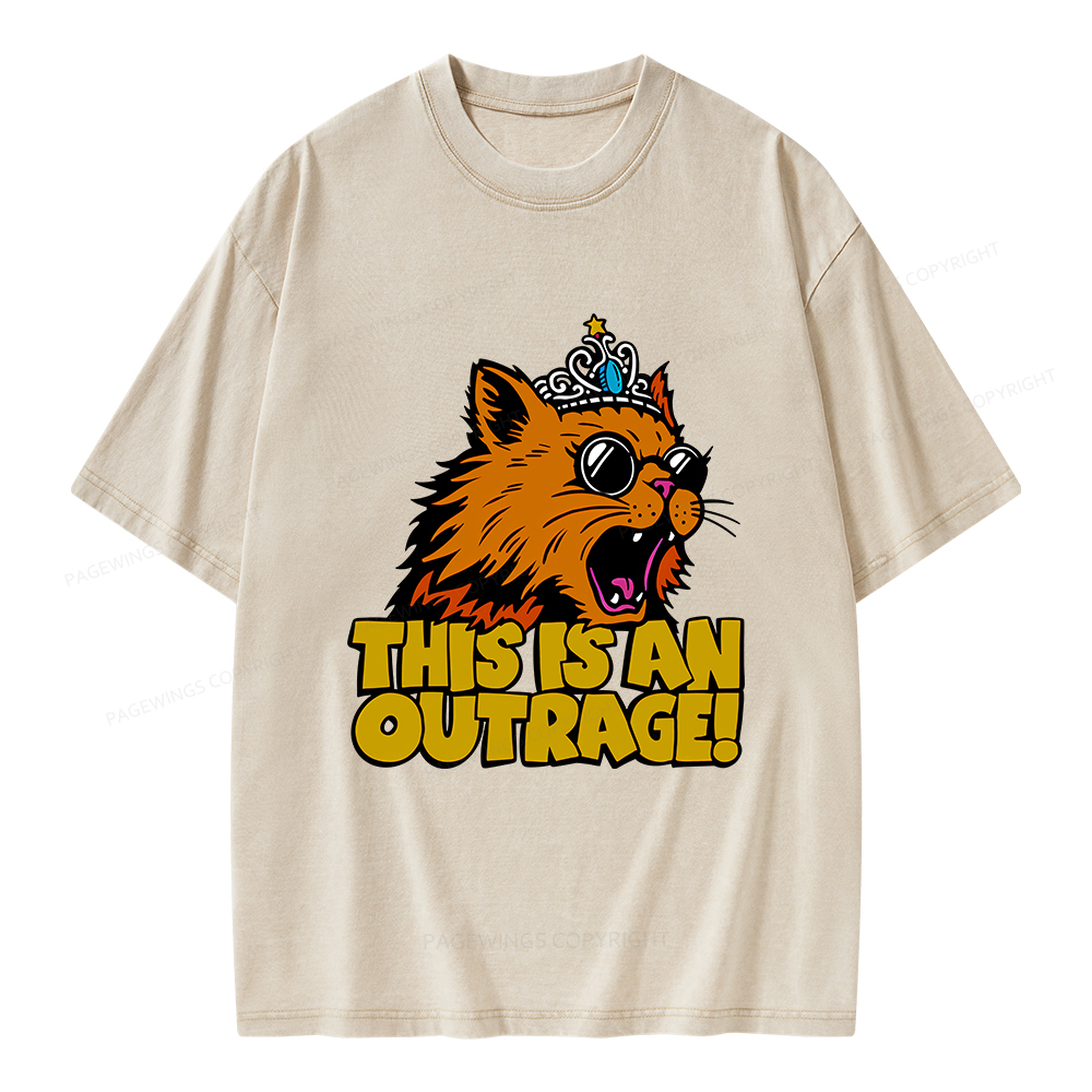 Pagewings This is an Outrage Unisex Washed T-shirt