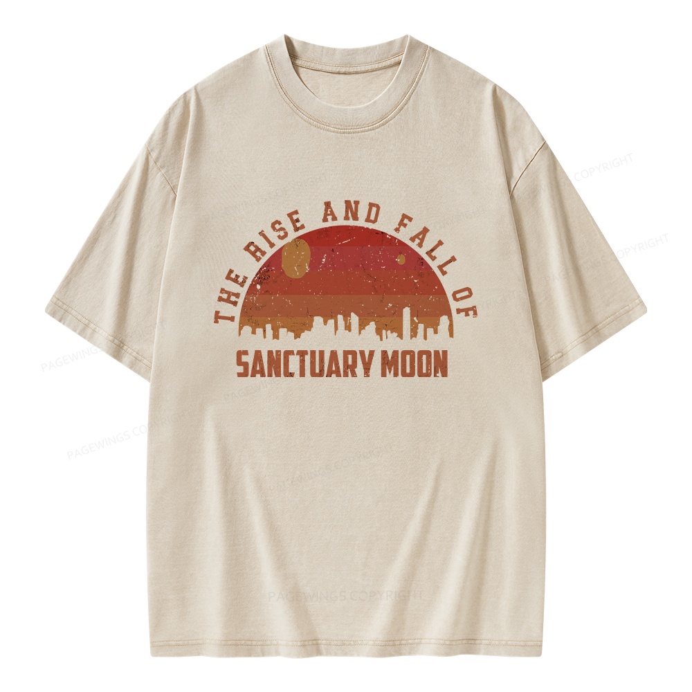 Pagewings Sanctuary Moon Vintage Unisex Washed T-shirt