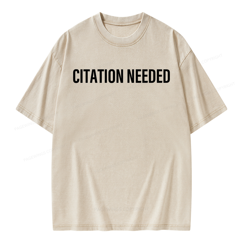 Pagewings Citation Needed Unisex Washed T-shirt