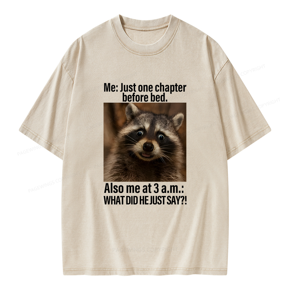 Pagewings Just One Chapter Before Bed Unisex Washed T-shirt