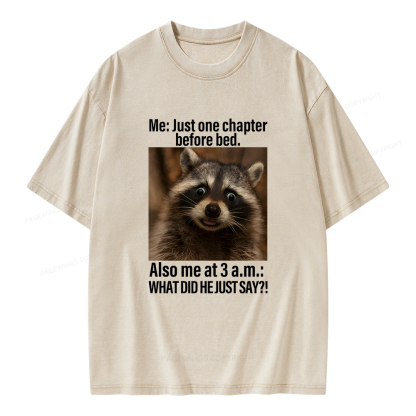 Pagewings Just One Chapter Before Bed Unisex Washed T-shirt